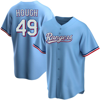 Men's Charlie Hough Texas Light Blue Replica Alternate Baseball Jersey (Unsigned No Brands/Logos)