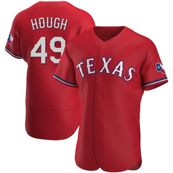 Men's Charlie Hough Texas Red Authentic Alternate Baseball Jersey (Unsigned No Brands/Logos)
