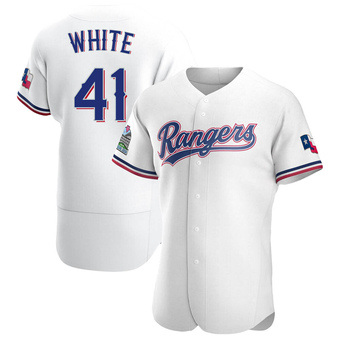 Men's Eli White Texas White Authentic Home Baseball Jersey (Unsigned No Brands/Logos)