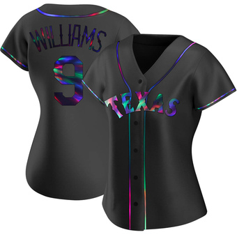 Women's Ted Williams Texas Black Holographic Replica Alternate Baseball Jersey (Unsigned No Brands/Logos)