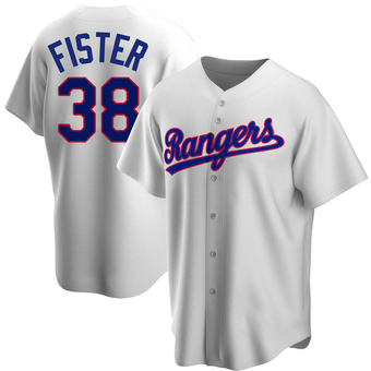 Youth Doug Fister Texas White Replica Home Cooperstown Collection Baseball Jersey (Unsigned No Brands/Logos)